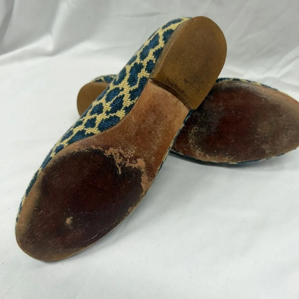 Zalo Vintage Women's Sz 6 Needlepoint Cheetah Print Flat Loafers